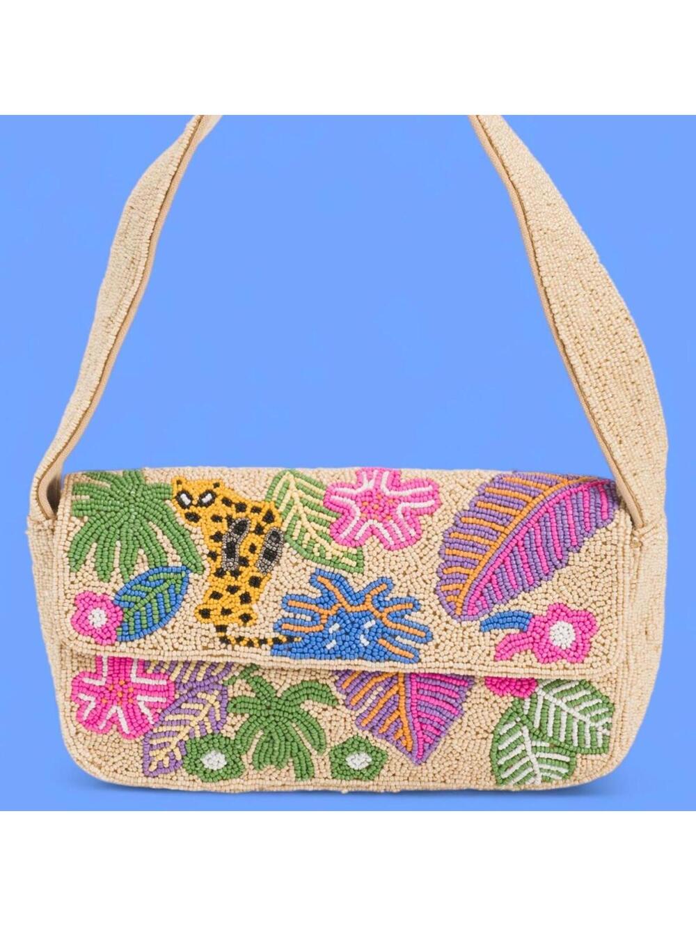 TikTok Viral Jungle Leopard Cheetah Jaguar Beaded Bag
